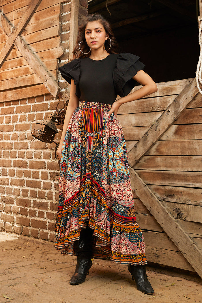 Allaire High-Low Maxi Skirt