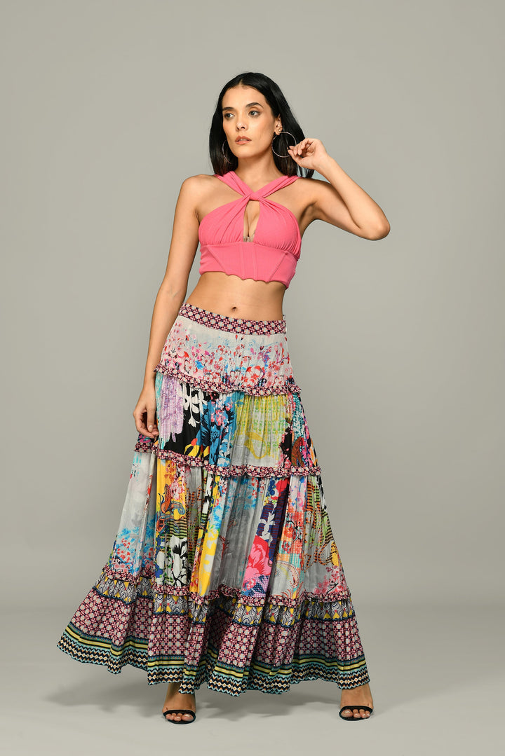 EUPHORIA TIERED MAXI SKIRT