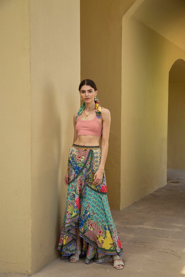 OCEANIA RUFFLED MAXI SKIRT