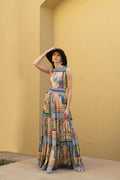 TROPICAL TILES TIERED MAXI DRESS
