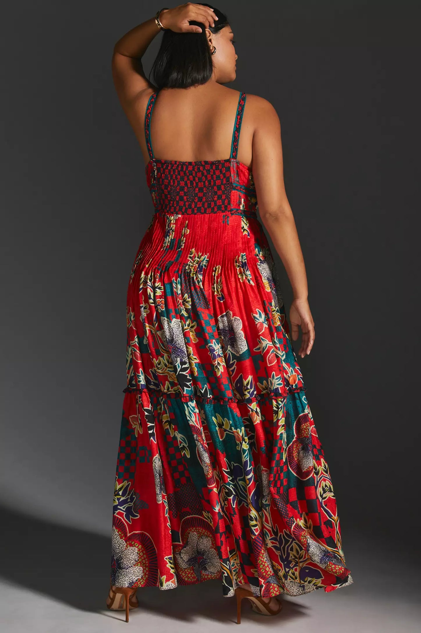 AMORA PLEATED FLORAL DRES