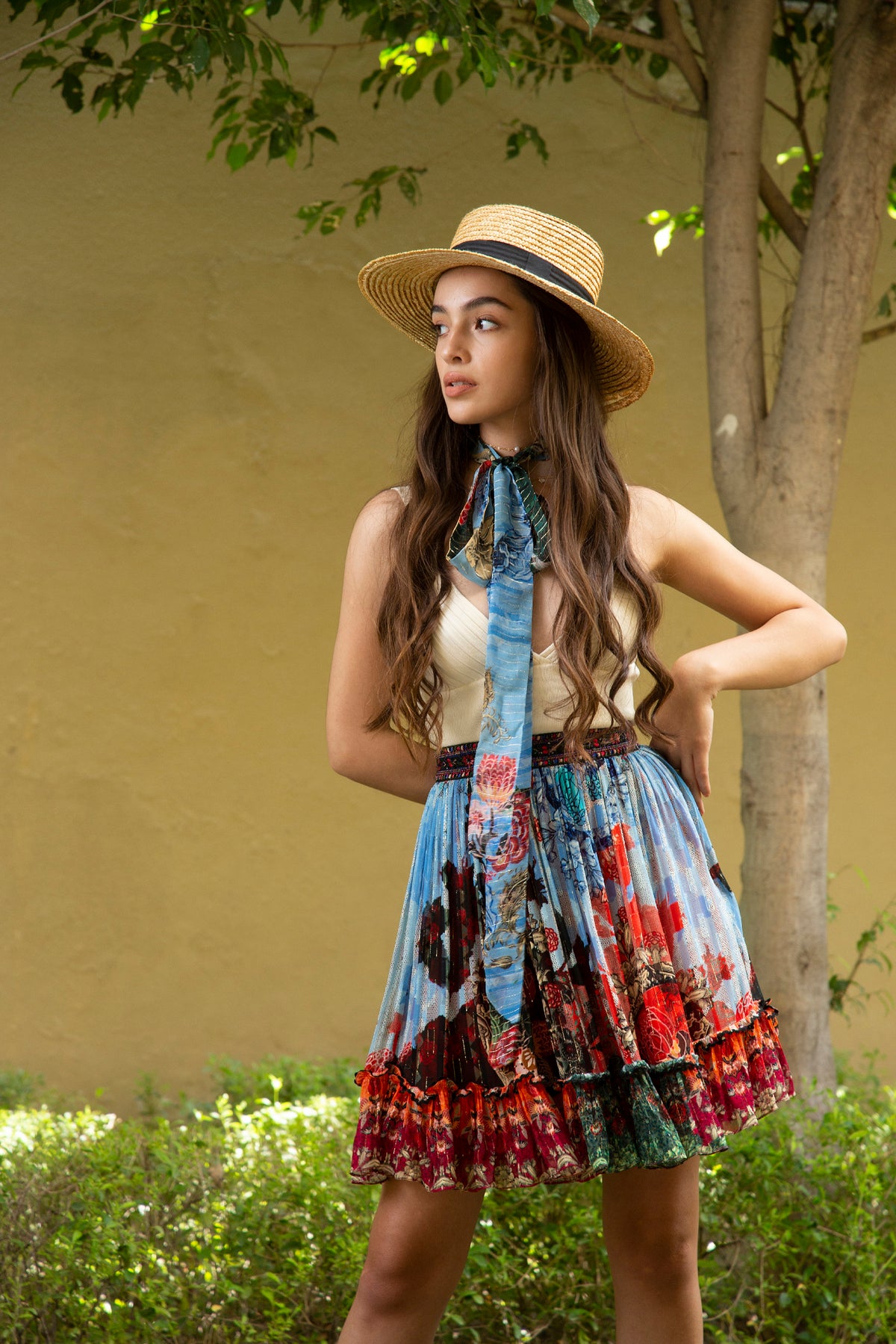 Floral Sea Tiered Skirt