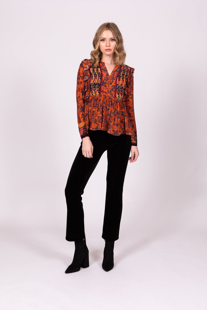 Rust Ruffle Top