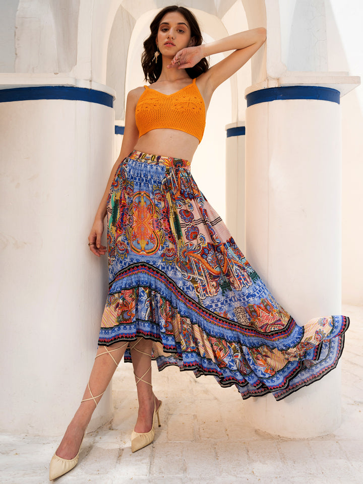 ALLAIRE HIGH-LOW MAXI SKIRT