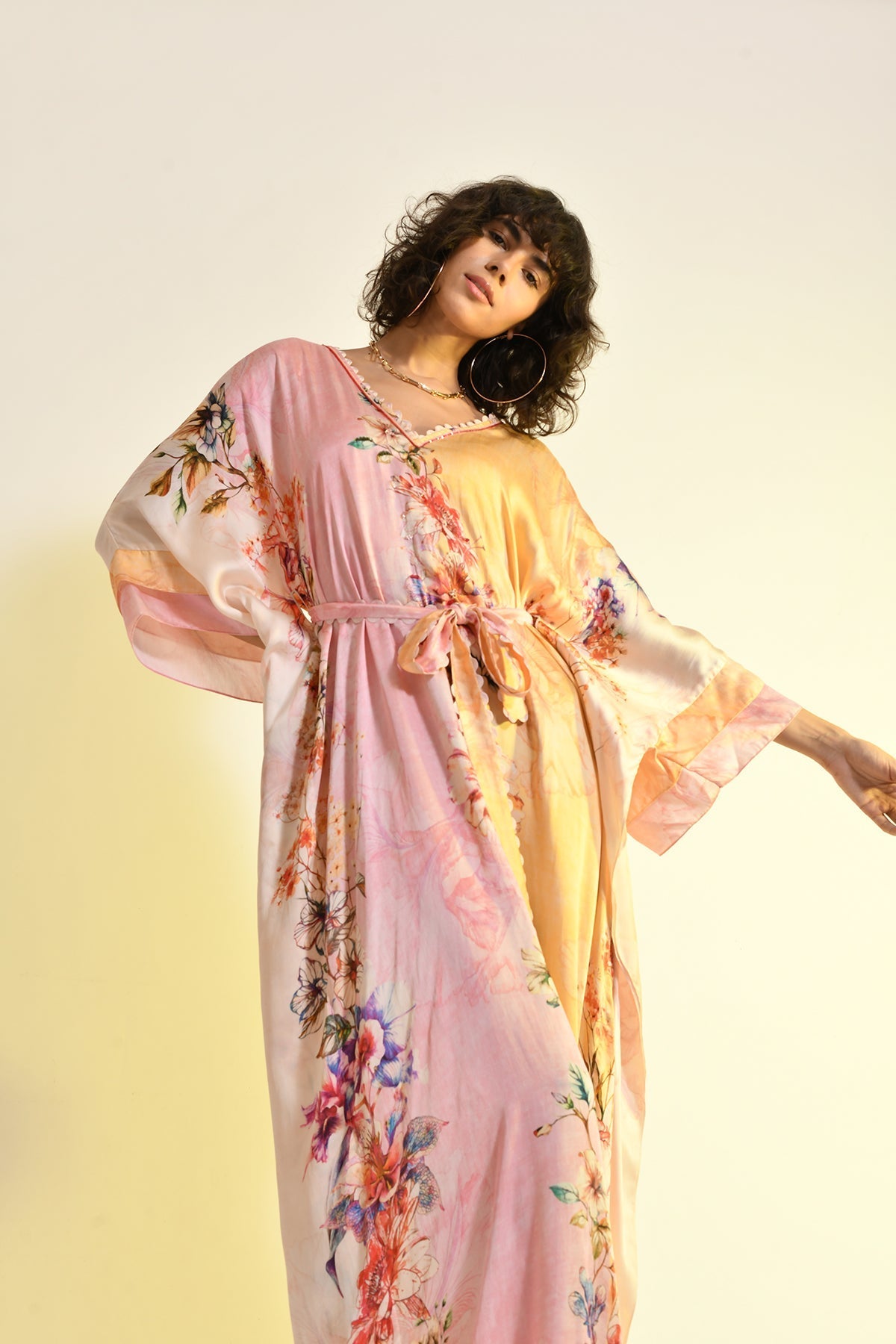 TINTED FLORAL KAFTAN