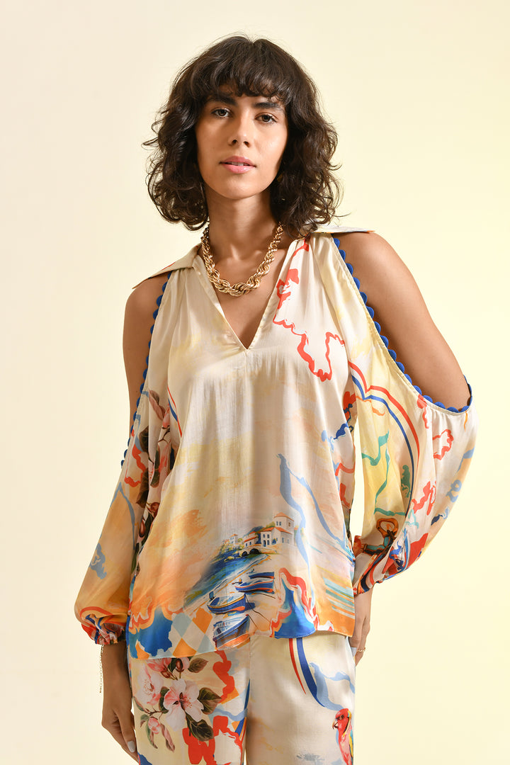 Neckholder-Top aus Linne
