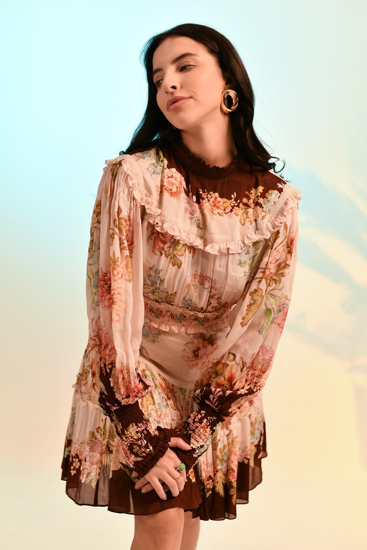 Camellia Bloom Mini Dress
