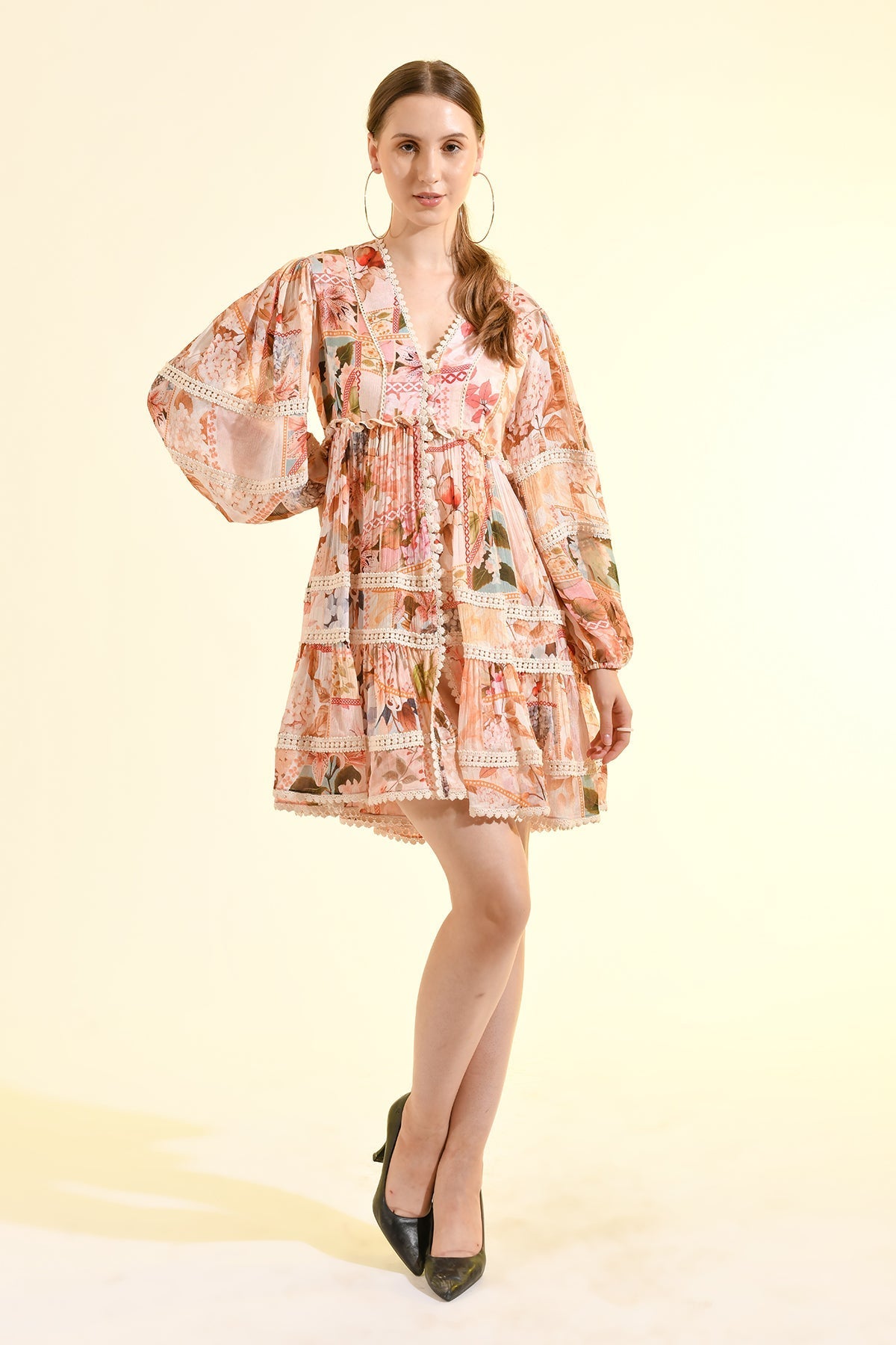 PLUM PARADISE MINI TIERED DRESS