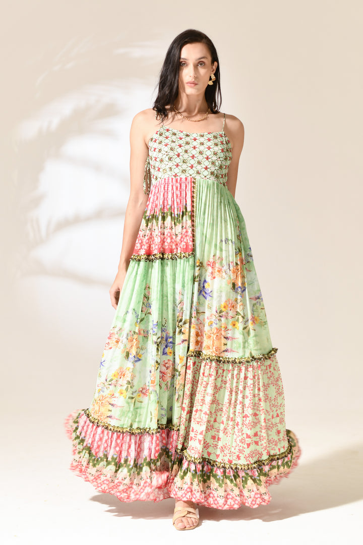 Minted Coral Kaleidoscope Dress