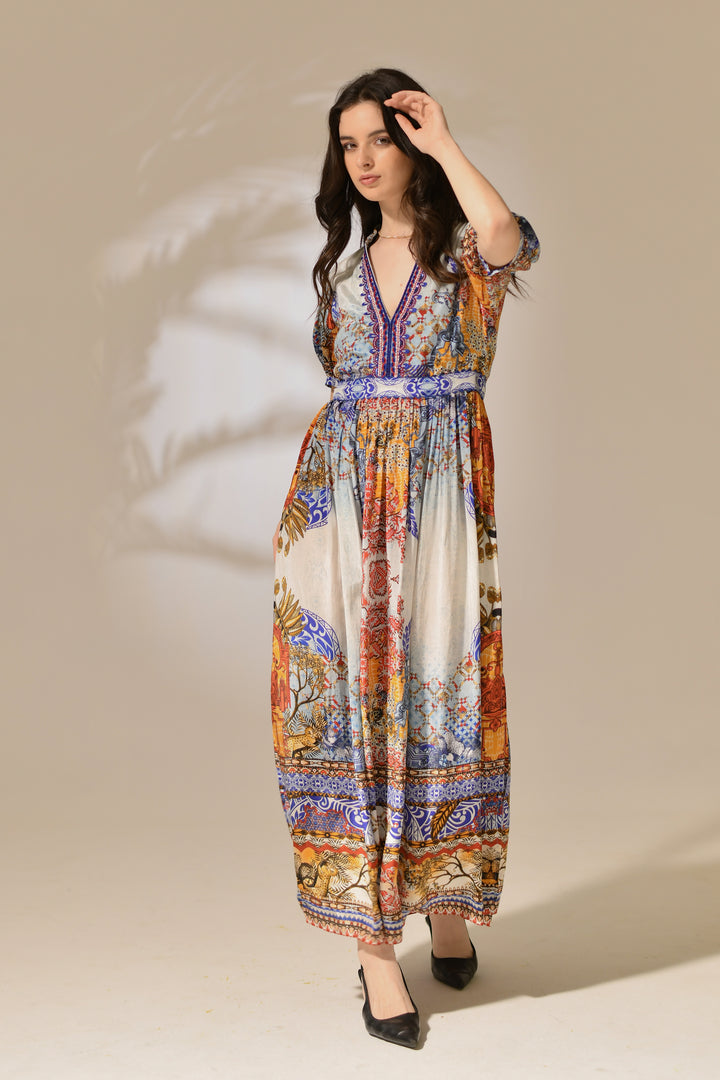 Saffron Shoreline V-Neck Maxi