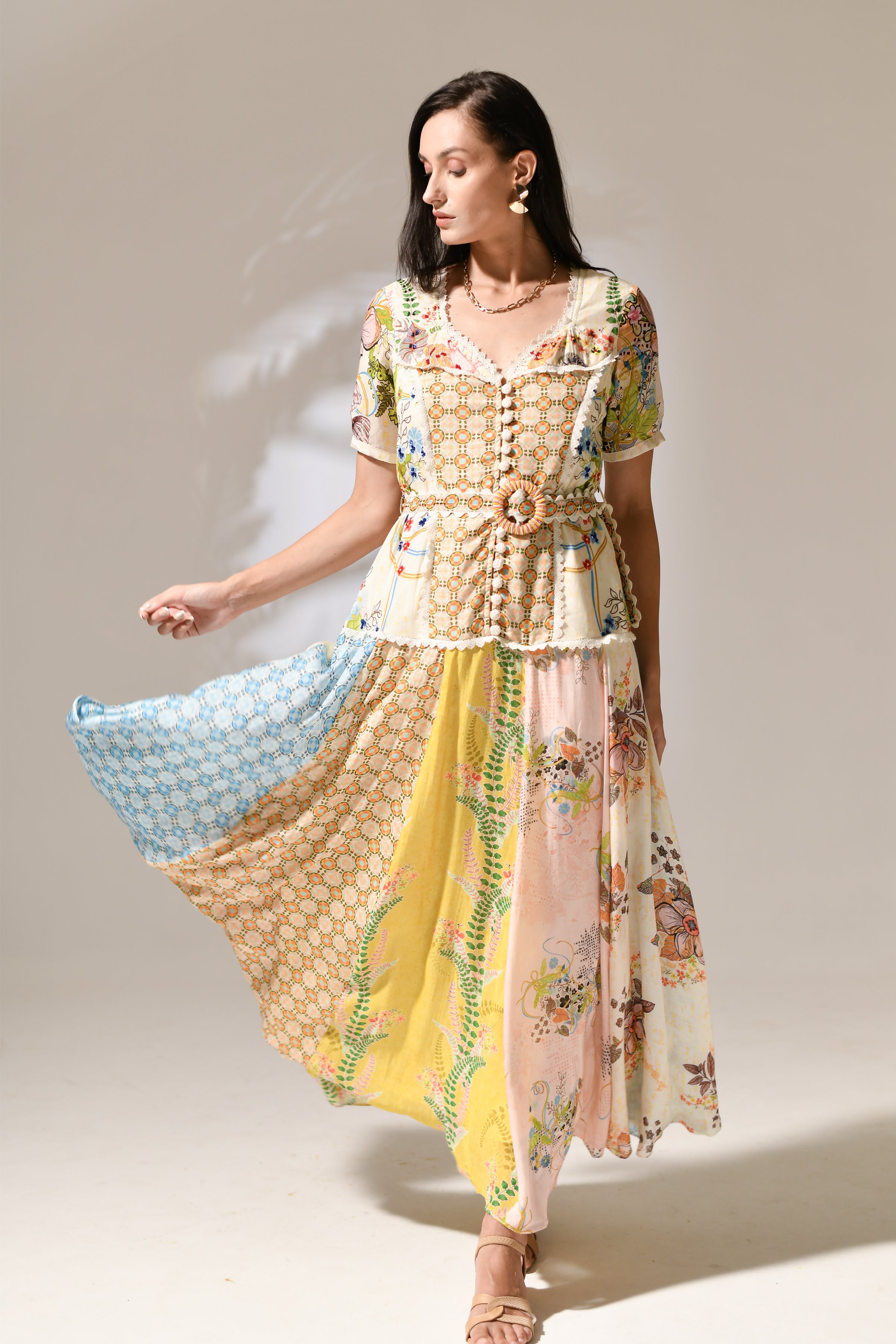 Primrose Artisanal Patchwork dress – Bhanuni by jyoti