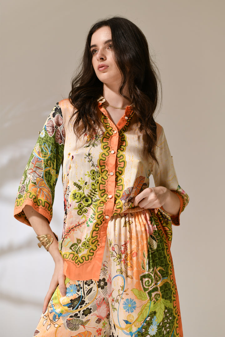 Riviera Bloom Loungewear shirt