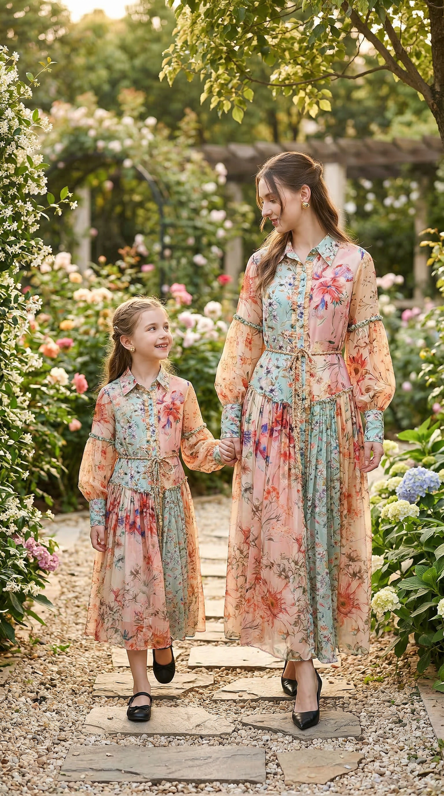 TINTED FLORAL SHIRT DRESS