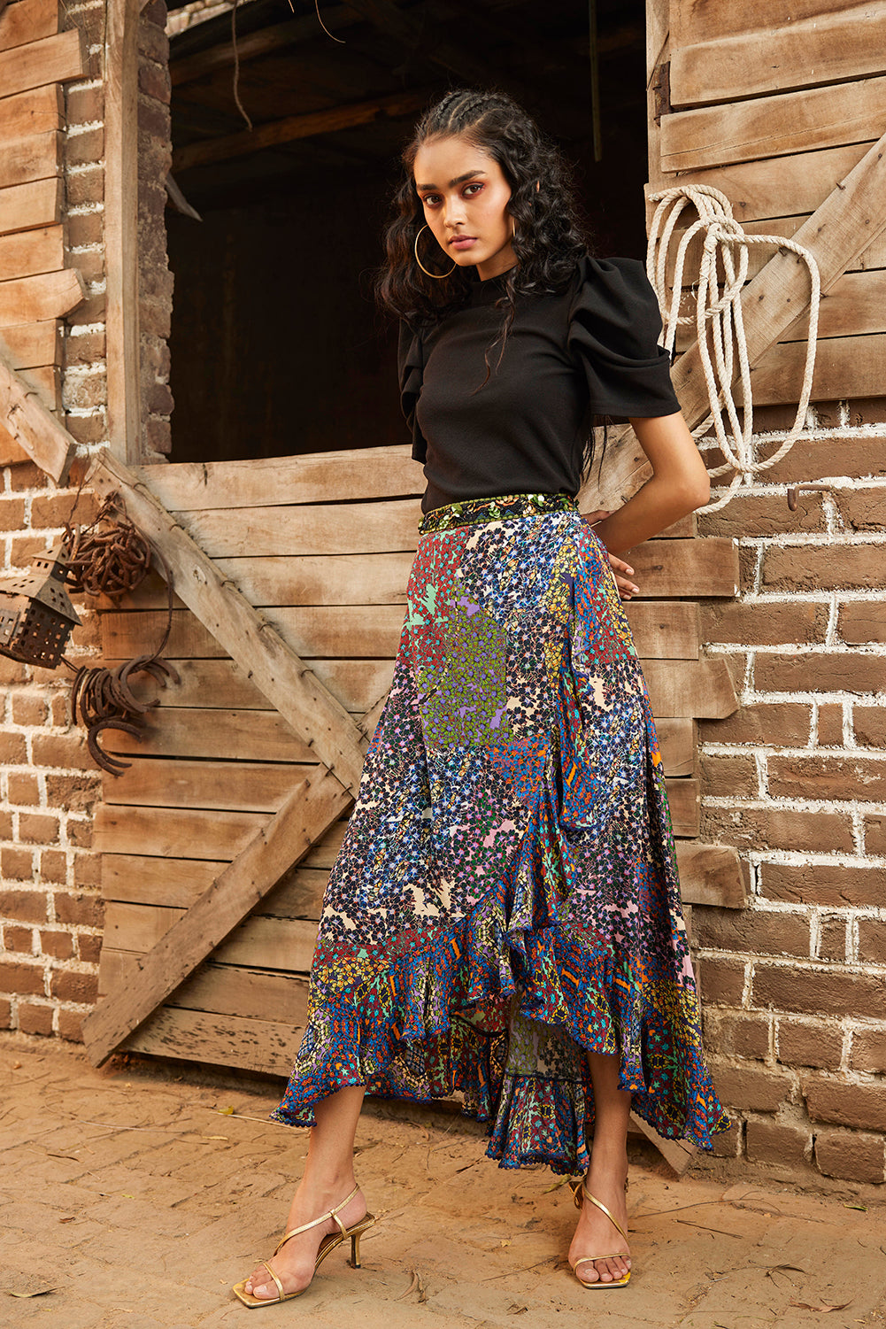 NIKITA EMBROIDERED MAXI  SKIRT