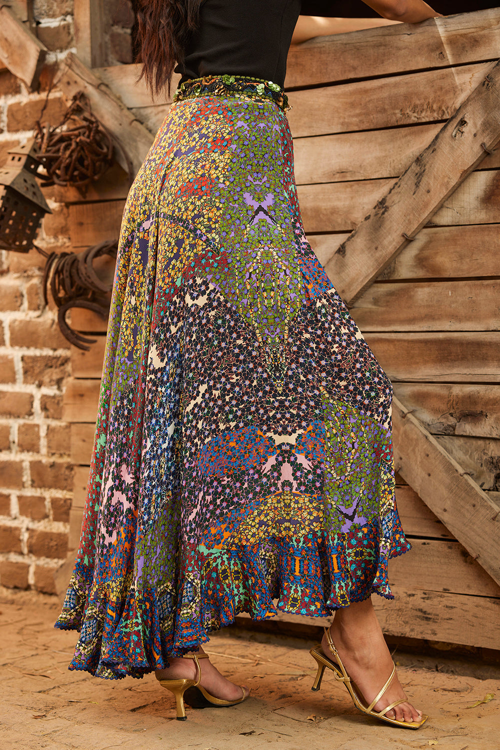 NIKITA EMBROIDERED MAXI  SKIRT