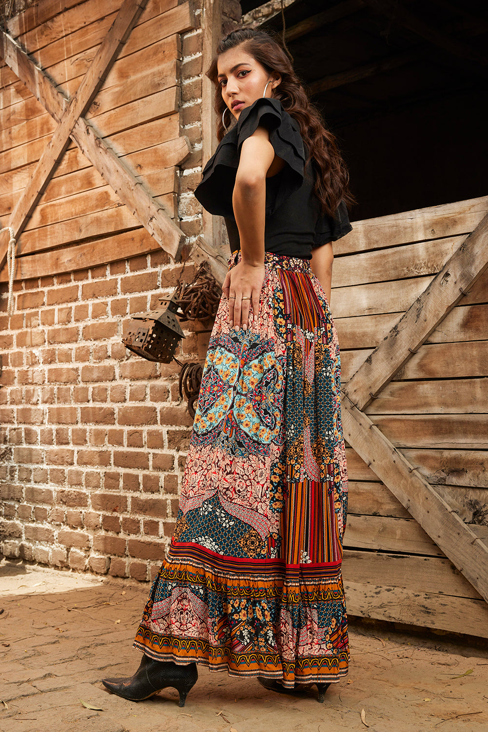 ALLAIRE HIGH-LOW MAXI SKIRT
