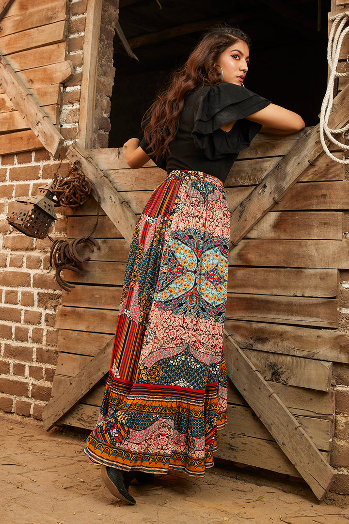 ALLAIRE HIGH-LOW MAXI SKIRT