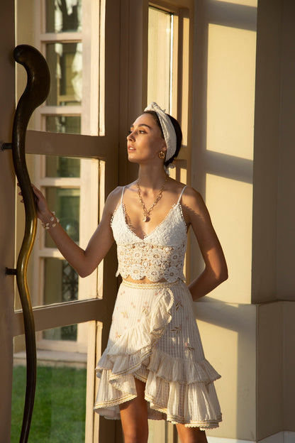 PURITY PEARL EMBROIDERED SKIRT