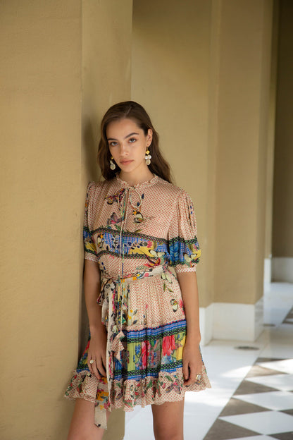 TROPICAL TILES MINI SKIRT