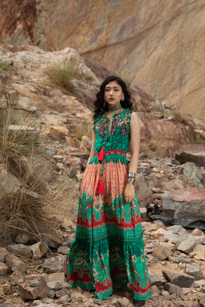 bhanuni by jyoti ronika maxi dress NWT ANTHROPOLOGIE X BHANUNI BY JYOTI Sz 0 FLORAL CONTRAST RONIKA MAXI DRESS