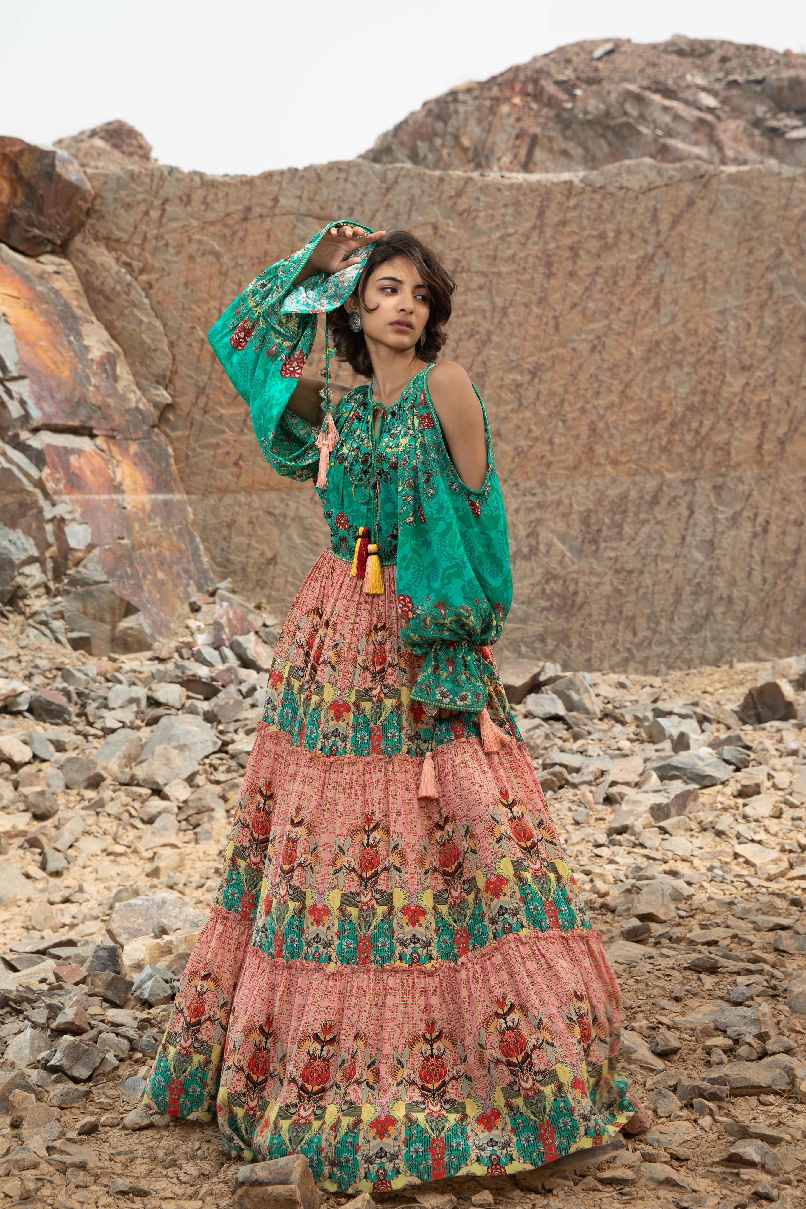 【送込】アンソロポロジー Bhanuni by Jyoti マキシスカートS Bhanuni by Jyoti Tiered Dress | Anthropologie