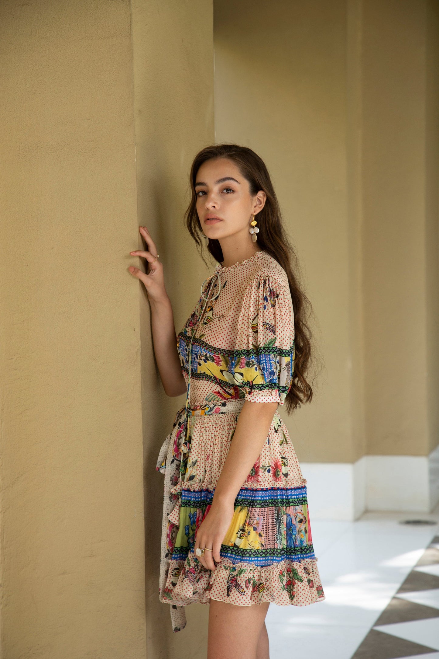 TROPICAL TILES MINI SKIRT