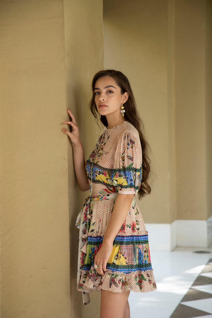 TROPICAL TILES MINI SKIRT