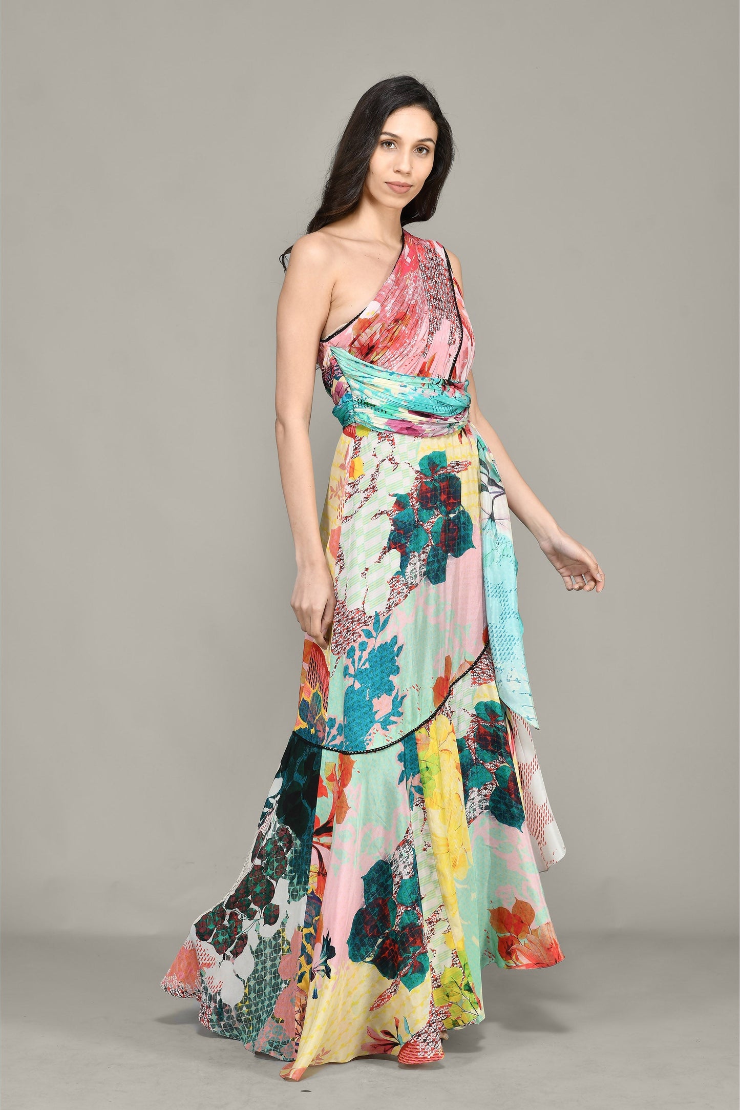 Macaw – Einschultriges Rüschenkleid