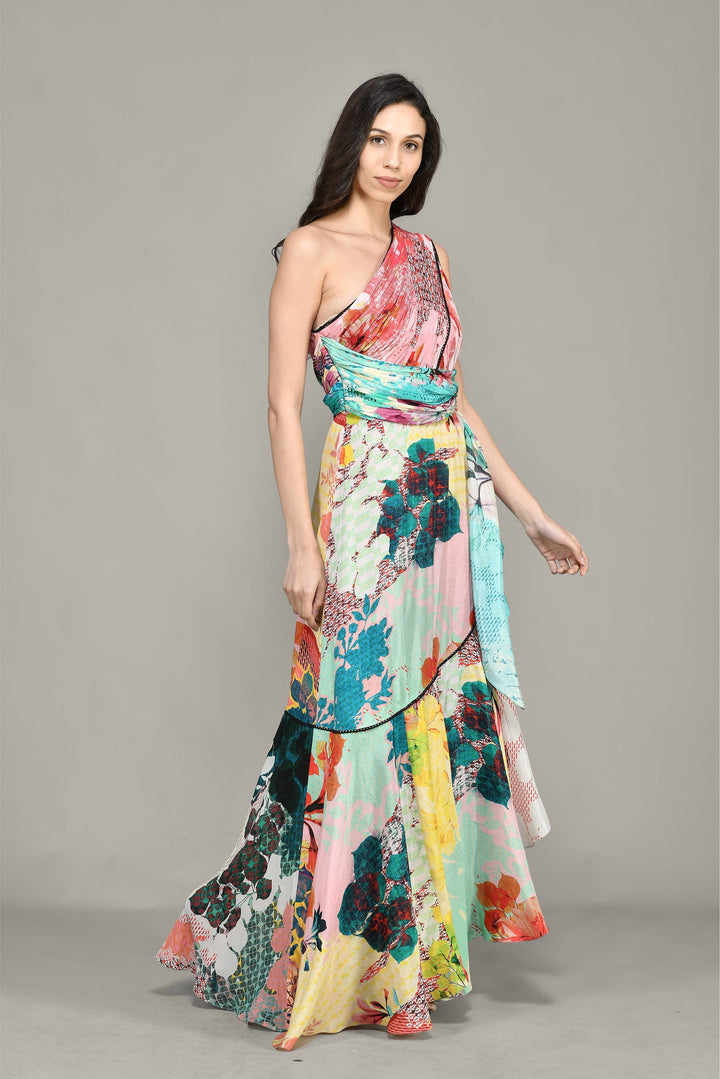 Macaw – Einschultriges Rüschenkleid