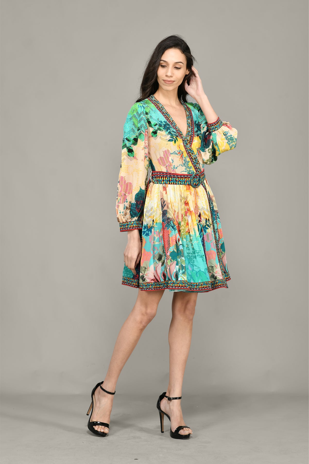 Macaw Wrap Mini Dress