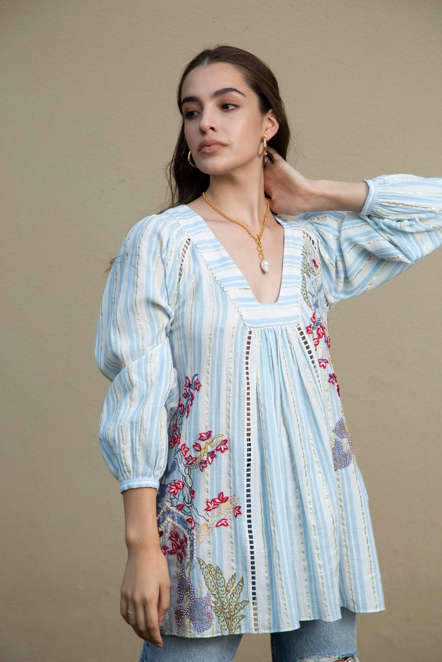 BEACH AFFAIR EMBROIDERED TUNIC