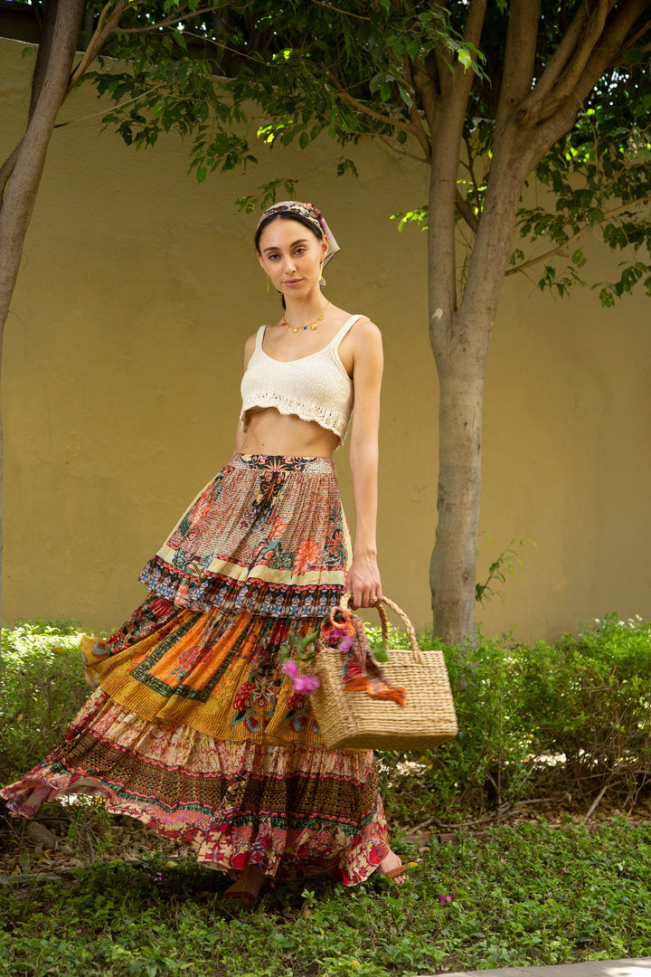 MEADOW TIERED MAXI SKIRT