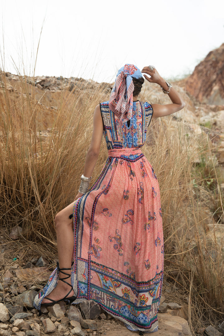 AERIS PIN TUCKED MAXI DRESS