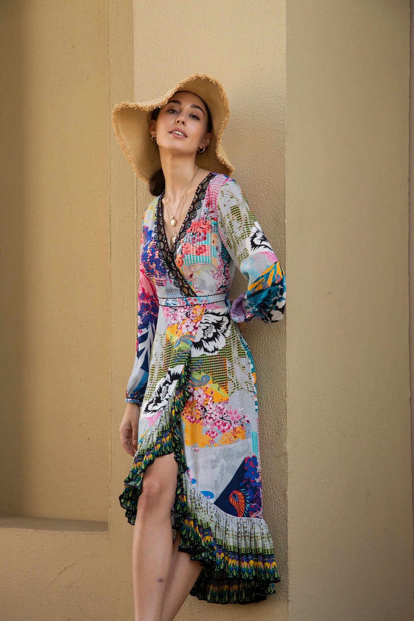 EUPHORIA MIDI WRAP DRESS