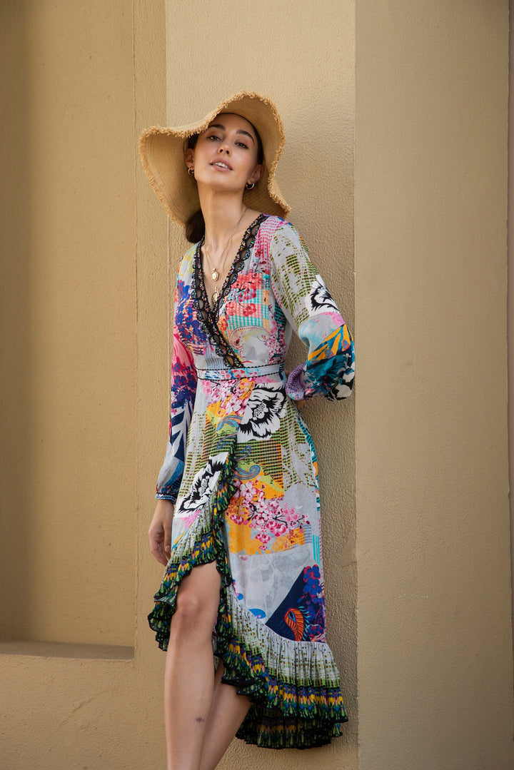 EUPHORIA MIDI WRAP DRESS