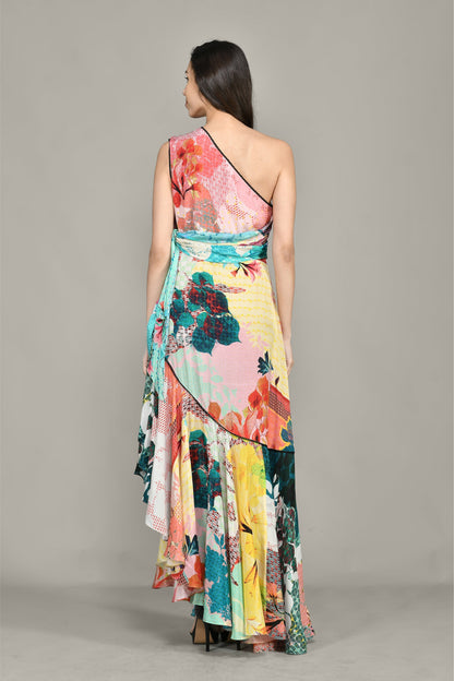 Macaw – Einschultriges Rüschenkleid