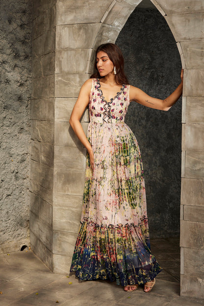 Carson Stufen-Maxikleid