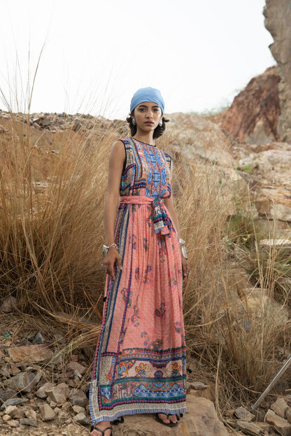 AERIS PIN TUCKED MAXI DRESS