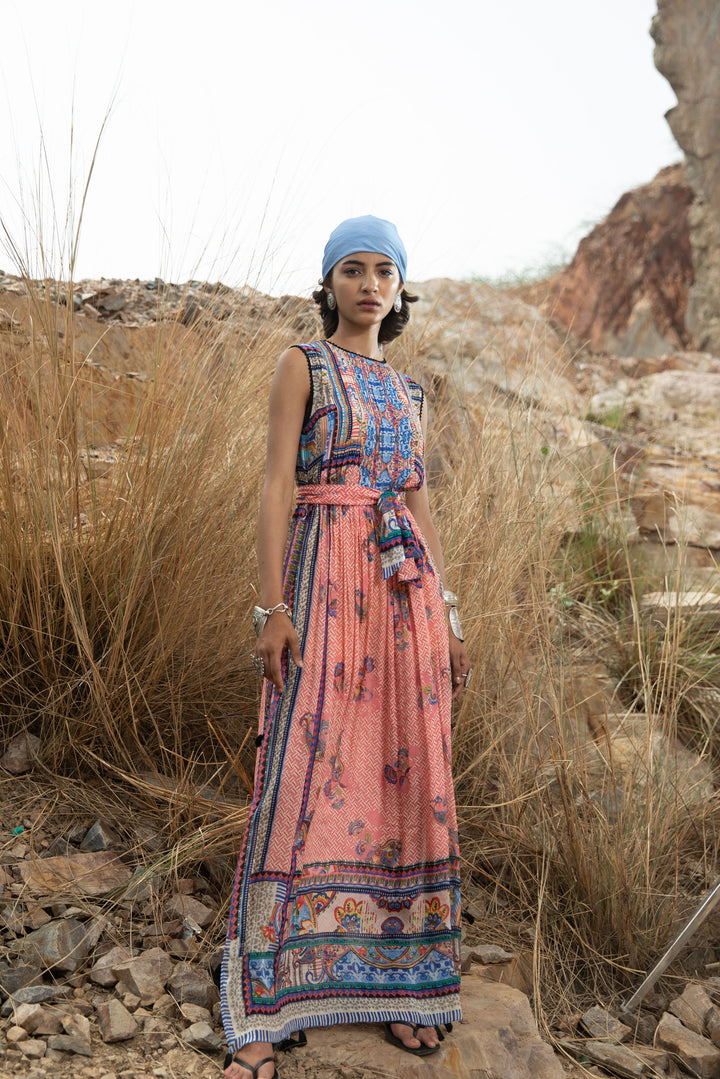 AERIS PIN TUCKED MAXI DRESS