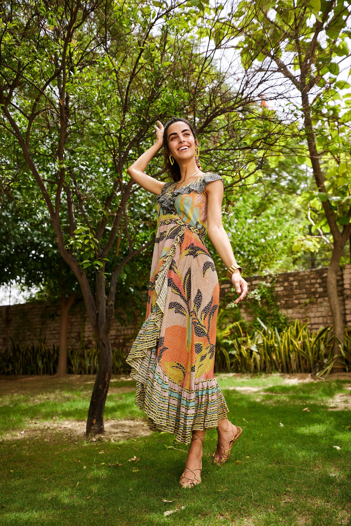 Maxikleid mit Rüschen „Sundown“
