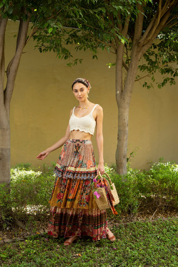 MEADOW TIERED MAXI SKIRT