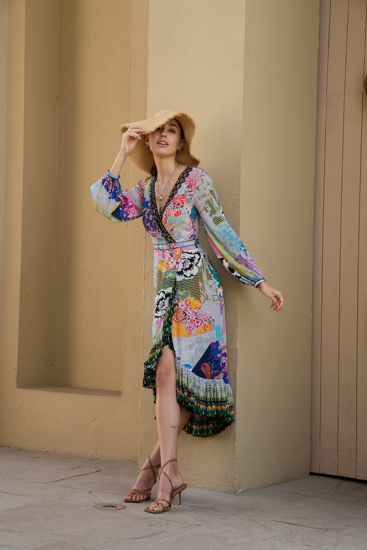 EUPHORIA MIDI WRAP DRESS