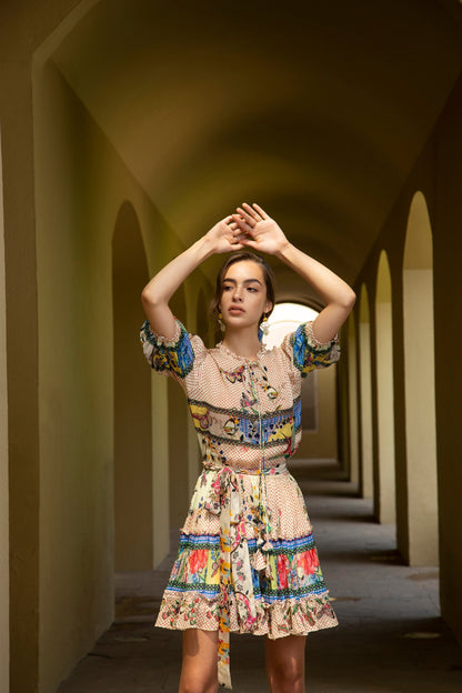 TROPICAL TILES MINI SKIRT