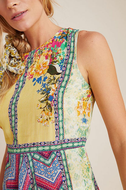 Floral & Chevron Mixed Print Top