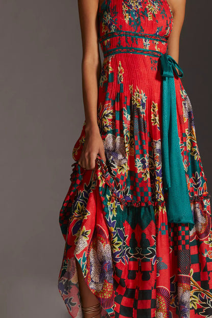 AMORA PLEATED FLORAL DRES