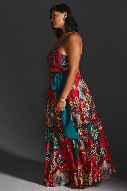 AMORA PLEATED FLORAL DRES