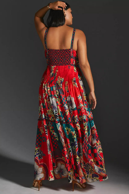 AMORA PLEATED FLORAL DRES