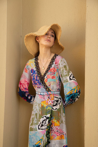 EUPHORIA MIDI WRAP DRESS