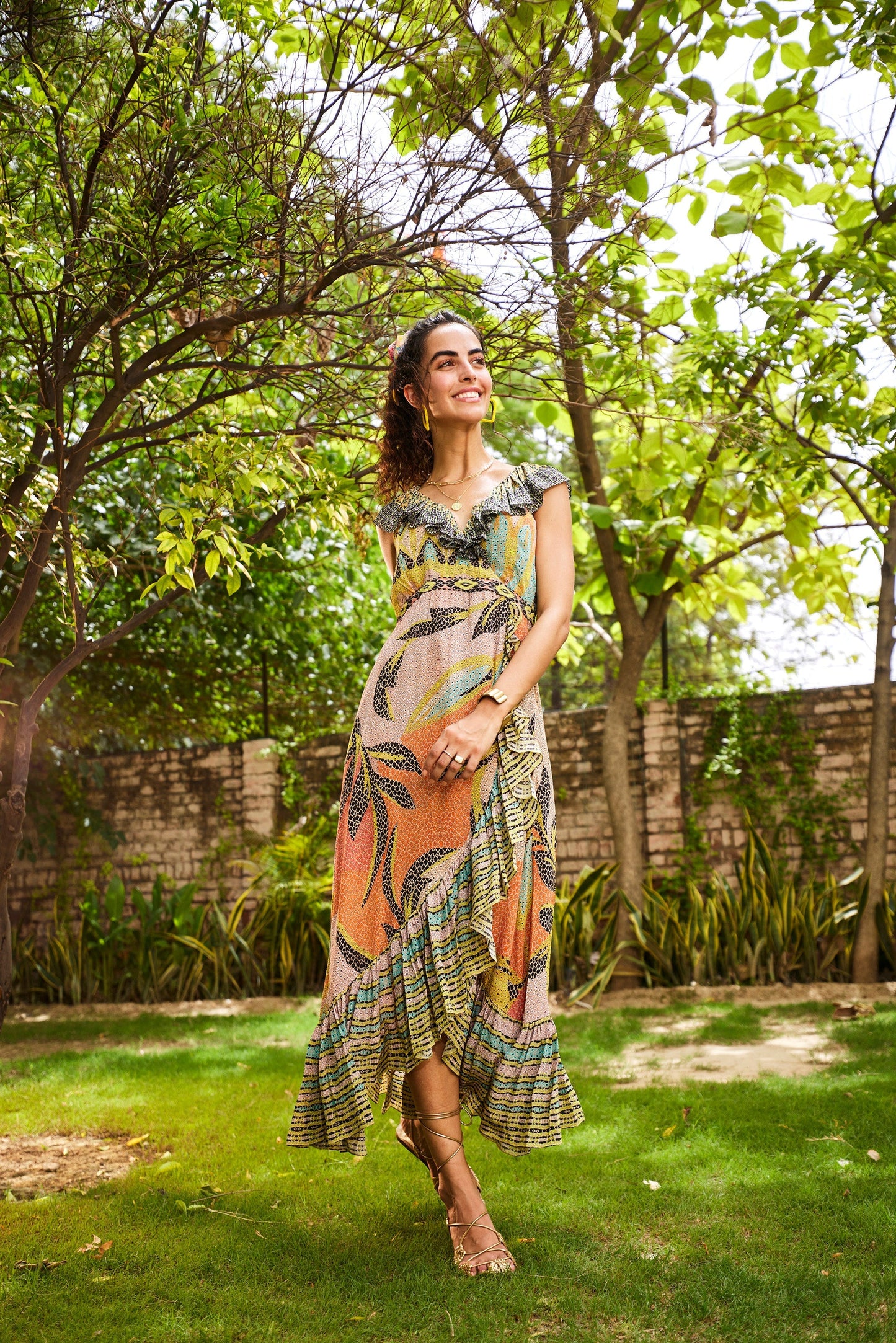 Maxikleid mit Rüschen „Sundown“