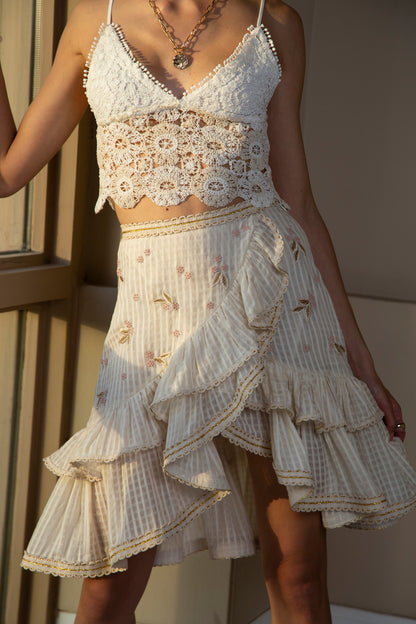 PURITY PEARL EMBROIDERED SKIRT